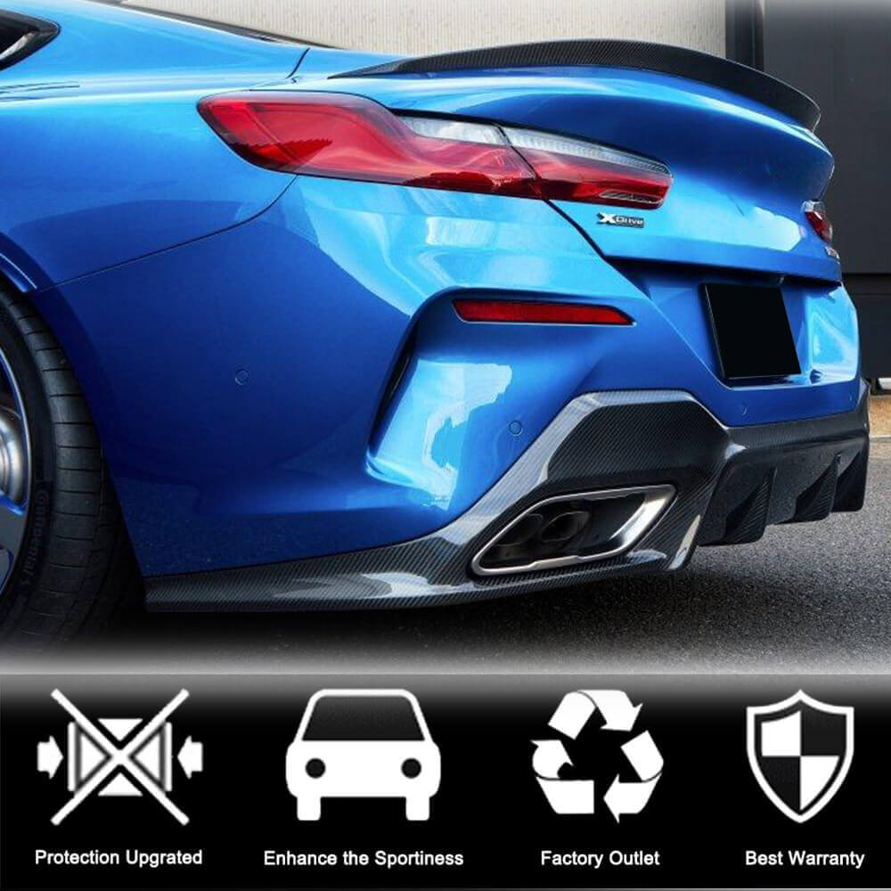 Rear Bumper Diffuser Dry Carbon Fiber V2 (for G14/G15 M850i 2018-2021) for BMW 8 series G14/G15/G16 - image 3