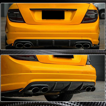 Rear bumper diffuser V3 (for AMG SD 2008-2011, Carbon) for Mercedes C-class W204 2007-2015 - image 3