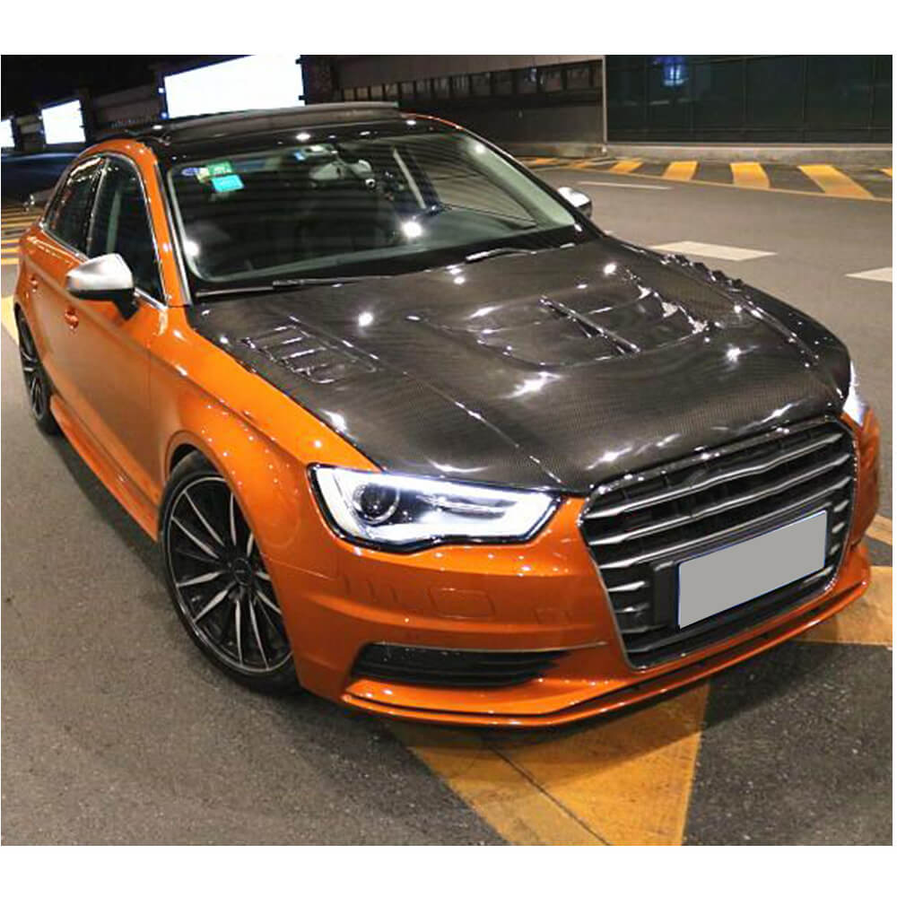 Hood V1 (for Sedan 2012-2016, Carbon Fiber) for Audi A3 2012-2020 - image 3