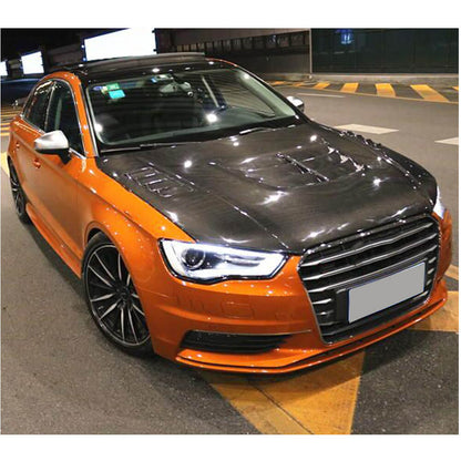 Hood V1 (for Sedan 2012-2016, Carbon Fiber) for Audi A3 2012-2020 - image 3