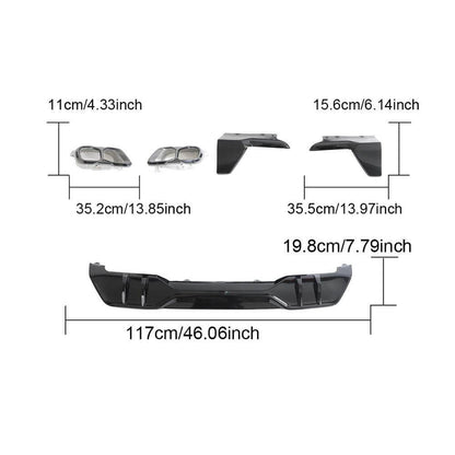 Rear bumper diffuser V4 (2018-2022, gloss black) for BMW X5 G05 2019- - image 3