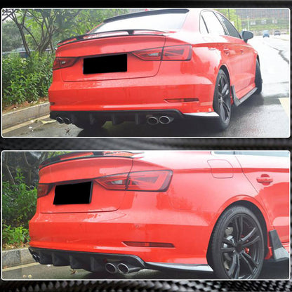 Rear bumper diffuser V3 (for S-Line Sedan 2012-2016, Carbon) for Audi A3 2012-2020 - image 3