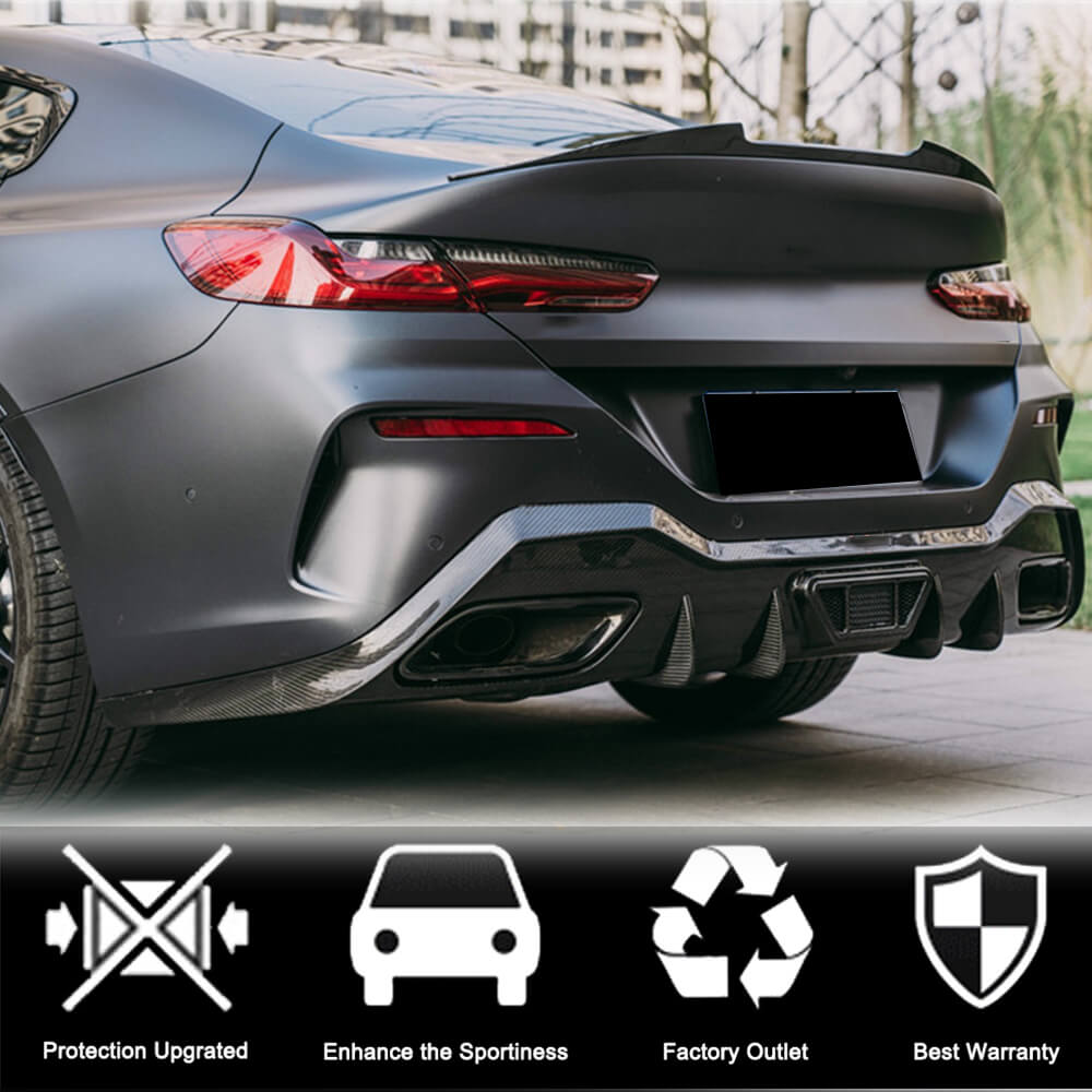 Rear Bumper Diffuser Dry Carbon Fiber (for G16 M850i 2018-2021) for BMW 8 series G14/G15/G16 - image 3