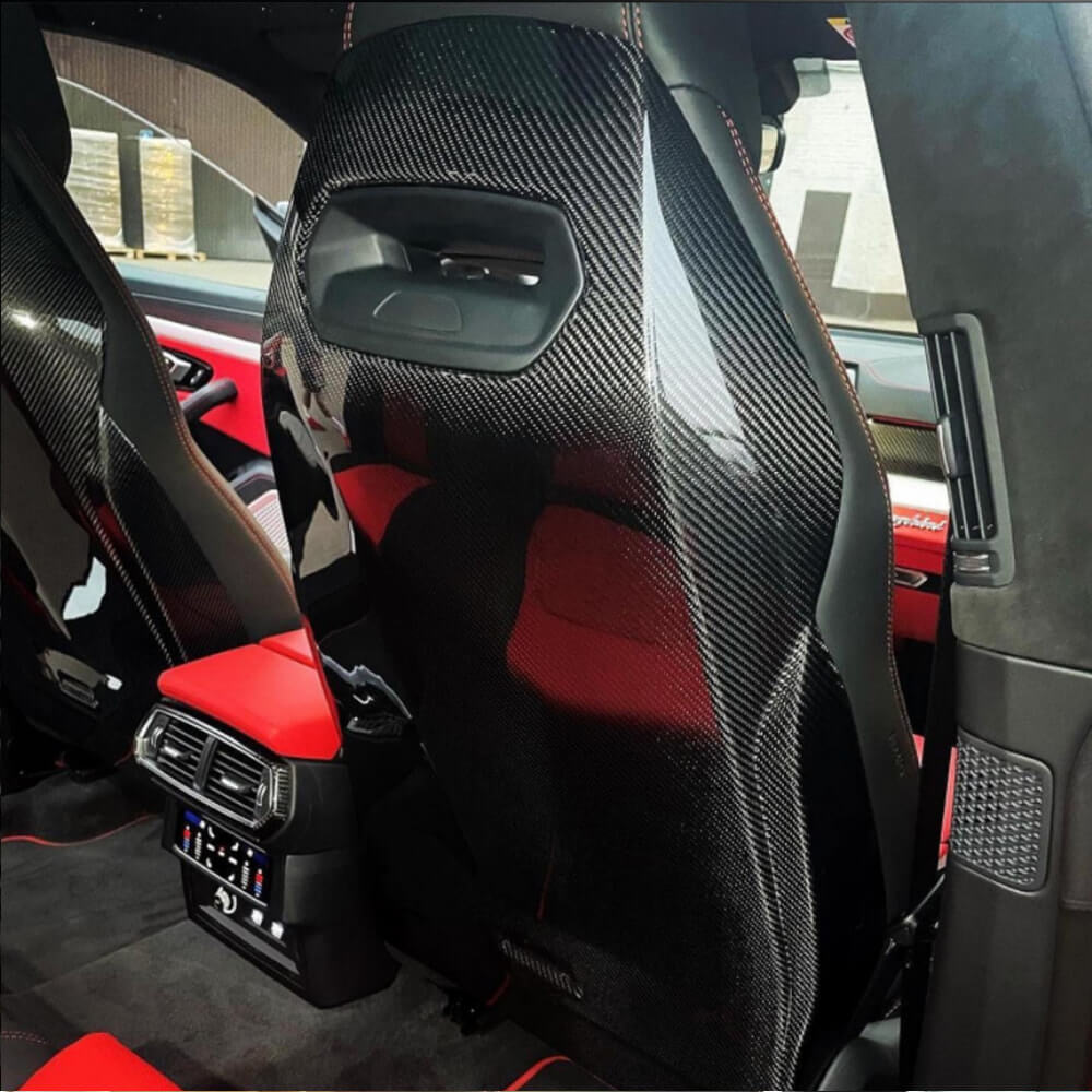 Racing Front Seatback Cover Set 2pcs Dry Carbon Fiber for Lamborghini Urus - image 3