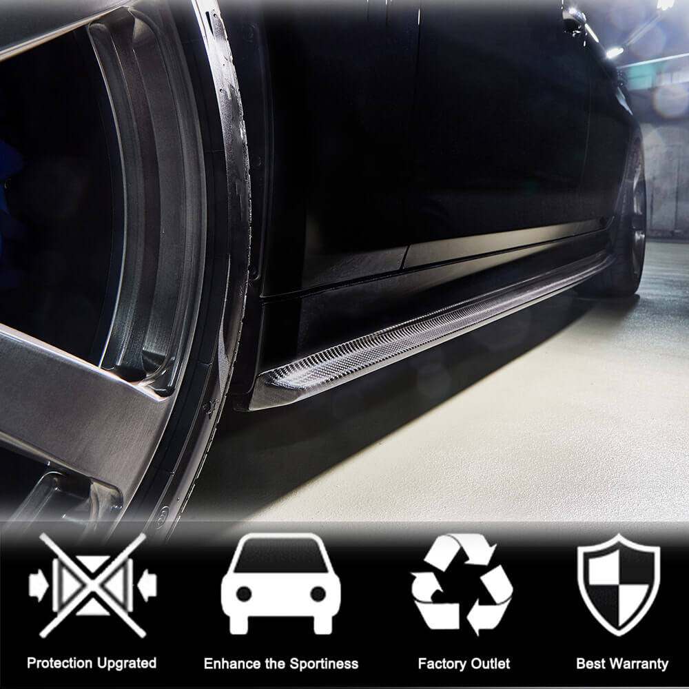 Side Skirt Extensions V2 (for M-Sport/M5 2017-2020, Carbon) for BMW 5 Series G30/31 2017-2023 - image 3