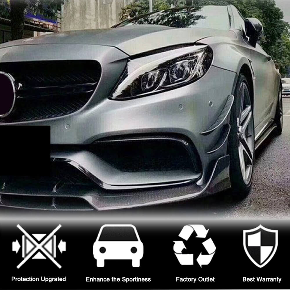 Carbon Front Bumper Extensions for C63 AMG 2015-2019 for Mercedes C-сlass W205 2014-2021 - image 3