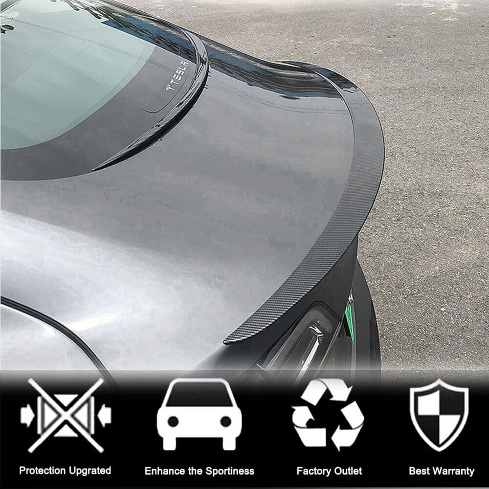 Rear Trunk Spoiler Carbon Fiber V7 (2016-2022) for Tesla Model 3 - image 3