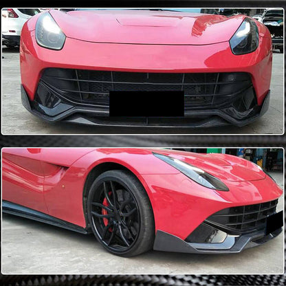 Front Bumper Lip Spoiler (2012-2014, Carbon) for Ferrari F12 Berlinetta 2012-2017 - image 3