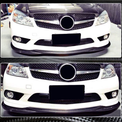 Front Bumper Lip Spoiler (for AMG-Line 2008-2011, Carbon) for Mercedes C-class W204 2007-2015 - image 3