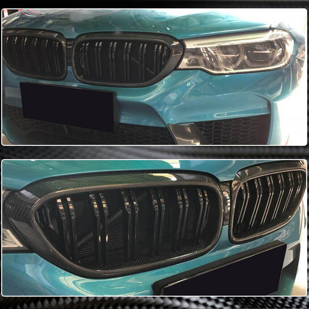 Grilles M-Look V2 (2017-2020, Carbon) for BMW 5 Series G30/31 2017-2023 - image 3
