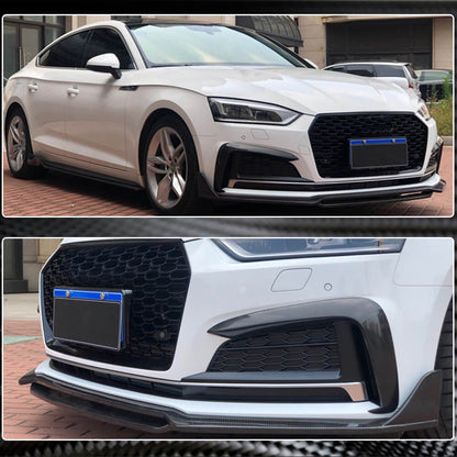 Front Bumper Lip V2 (for S-Line 2021-2025, Carbon) for Audi A5 2016-2025 - image 3
