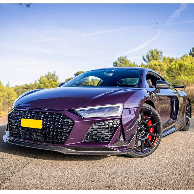 Front Bumper Lip V2 (2023+, Carbon) for Audi R8 2015- - image 3
