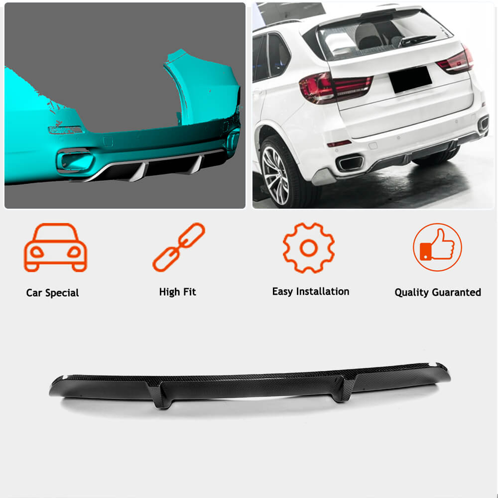 Rear Bumper Diffuser V1 (for M-Sport, Carbon) for BMW X5 F15 2013-2018 - image 3