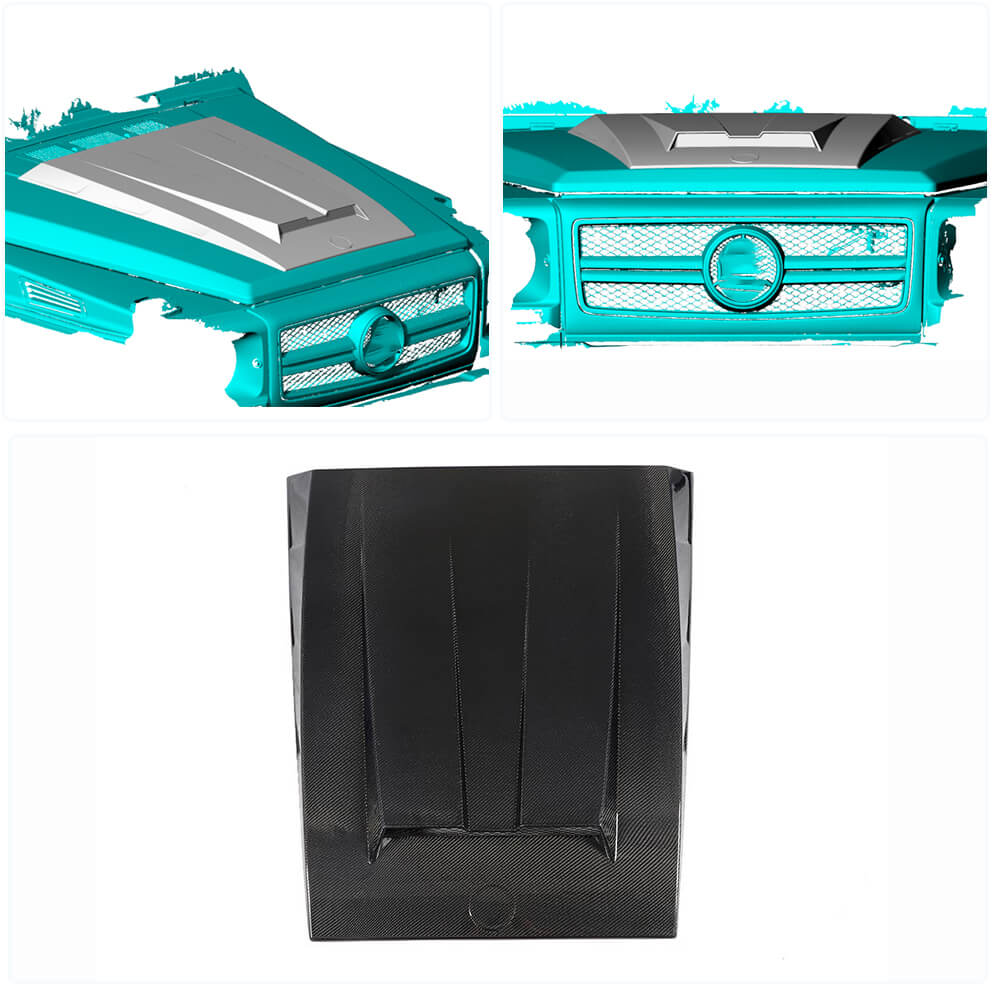 Hood Cover BRBS (2004-2018, Carbon) for Mercedes G сlass W463 1990-2018 - image 3