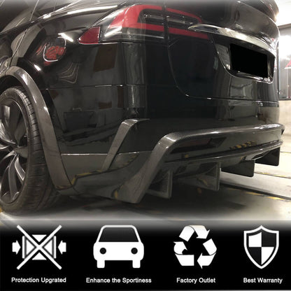 Rear Bumper Diffuser (2015-2021, Carbon) for Tesla Model X 2015- - image 3