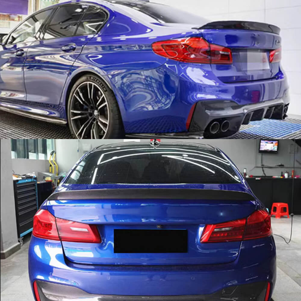Rear Trunk Spoiler Carbon Fiber V1 (SD) for BMW 5 Series G30/31 2017-2023 - image 3
