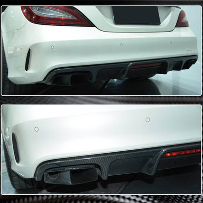 Rear bumper diffuser (for Base/CLS63 AMG 2015-2018, Carbon) for Mercedes CLS C218 2011-2018 - image 3