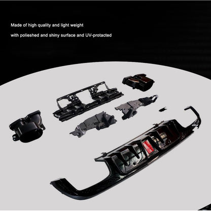 Rear bumper diffuser with nozzles (for SD C43 AMG 2015-2021, Carbon) for Mercedes C-class W205 2014-2021 - image 3