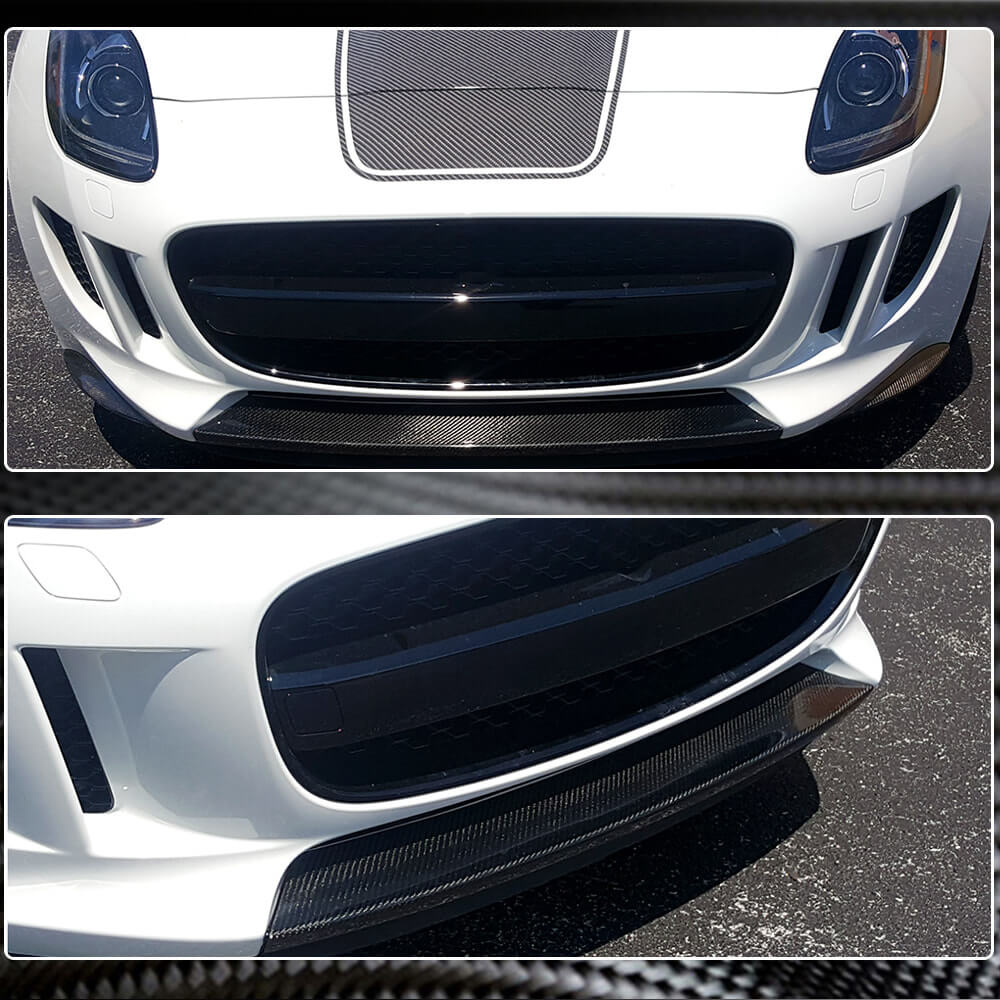 Front Bumper Lip Spoiler (2013-2015, Carbon) for Jaguar Project 7 2013-2015 - image 3