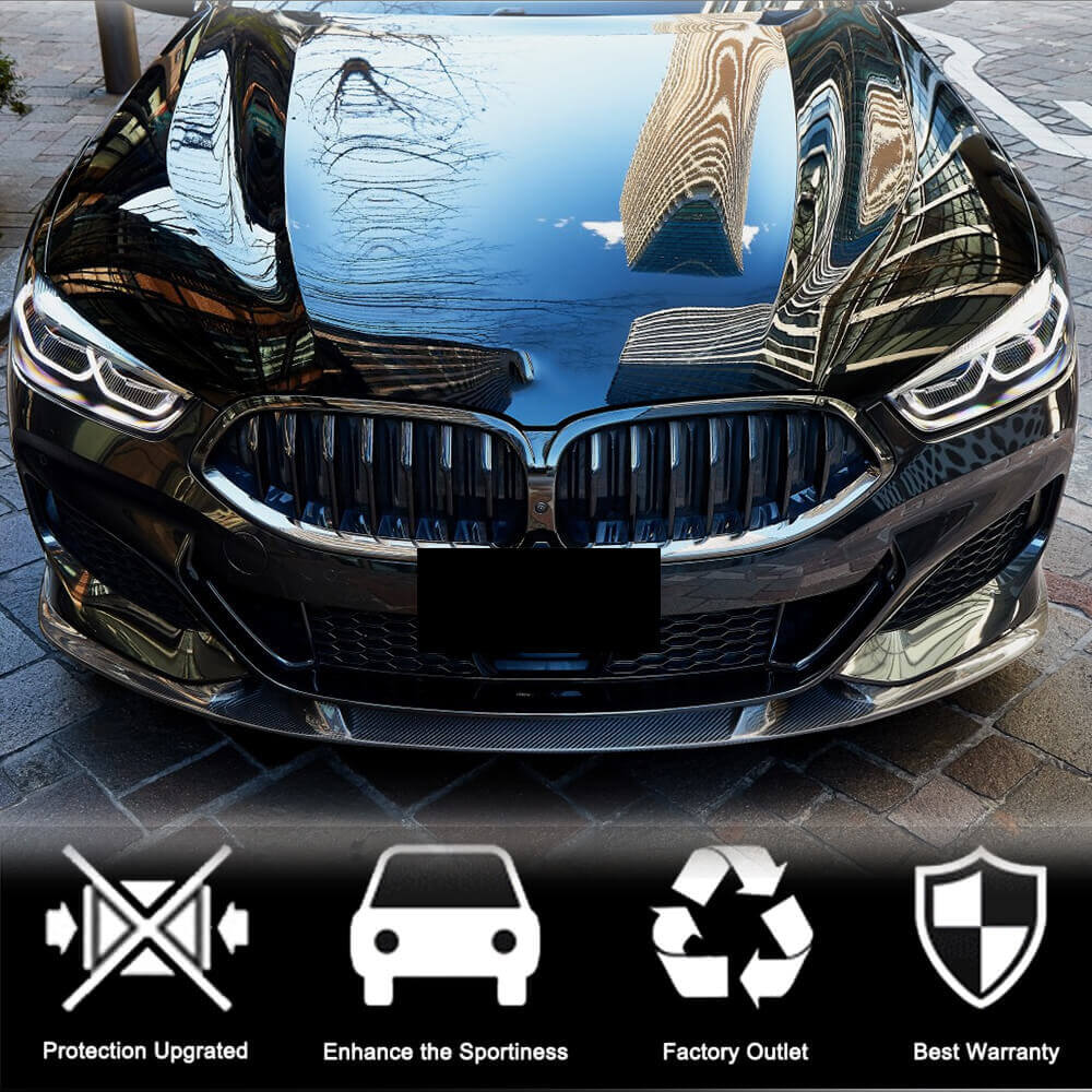 Front Bumper Lip V3 for M-Sport, Carbon for BMW 8 Series G14/G15/G16 2018- - image 3