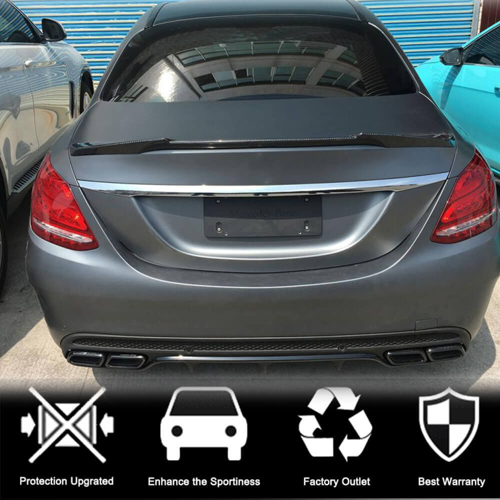 Spoiler V6 (for SD 2015-2021, Carbon) for Mercedes C-сlass W205 2014-2021 - image 3