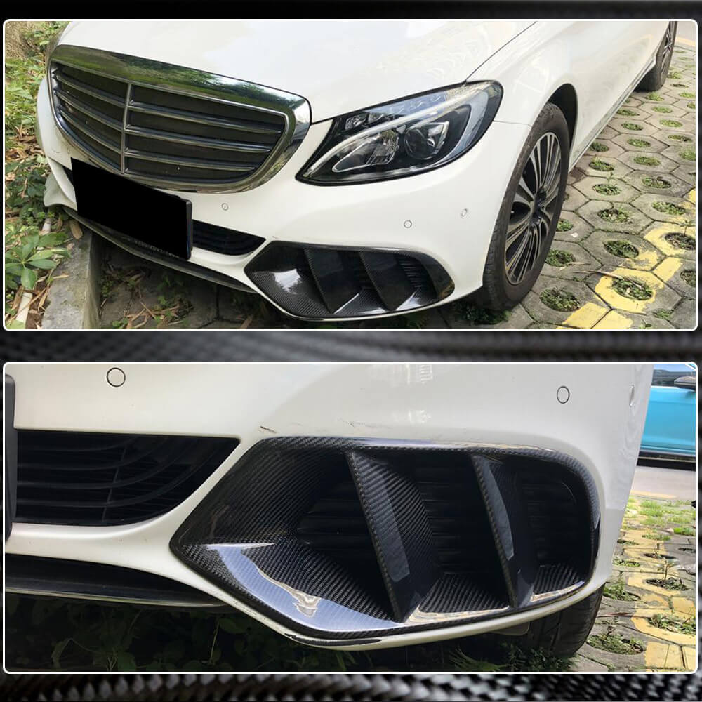 Covers for fog lights (for SD Base 2015-2019, Carbon) for Mercedes C-class W205 2014-2021 - image 3