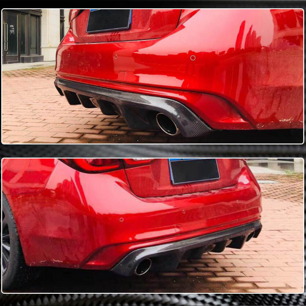 Rear bumper diffuser V2 (for Q50 Base/Sport 2018-2023, Carbon) for Infiniti Q50/Q60 2013-2024 - image 3