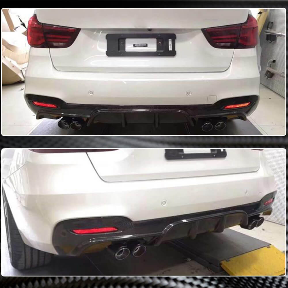 Rear Bumper Diffuser Carbon Fiber V4 (for F34 M-Sport) for BMW 3 series F-30/31/34 2012-2019 - image 3