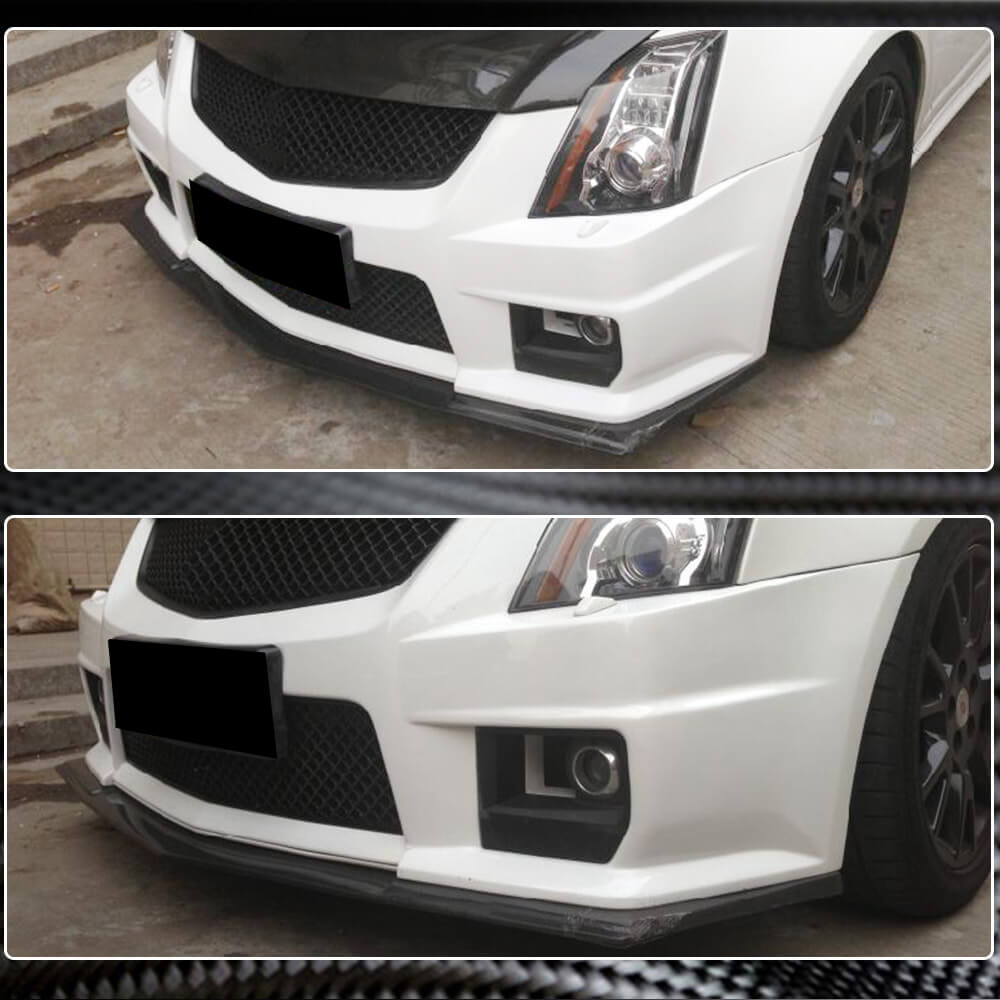 Front Bumper Lip Spoiler V1 (for CTS V Coupe, Carbon) for Cadillac CTS 2007-2014 - image 3