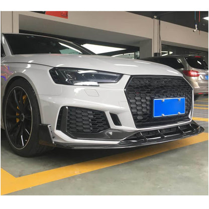 Front Bumper Lip V1 for RS4 Avant 2019-2021 Carbon for Audi A4 B9 2015-2024 - image 3