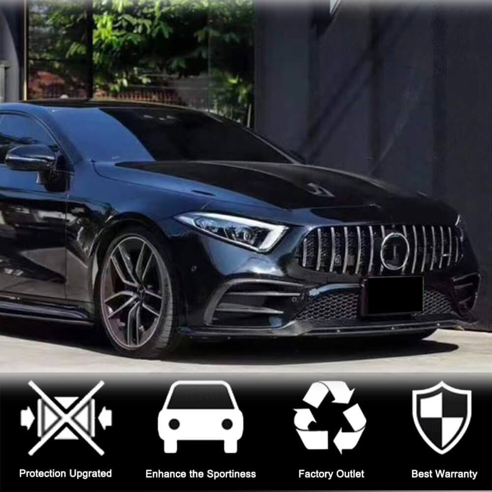Front Bumper Extensions (for AMG-Line 2018-2020, Carbon) for Mercedes CLS C257 2018- - image 3