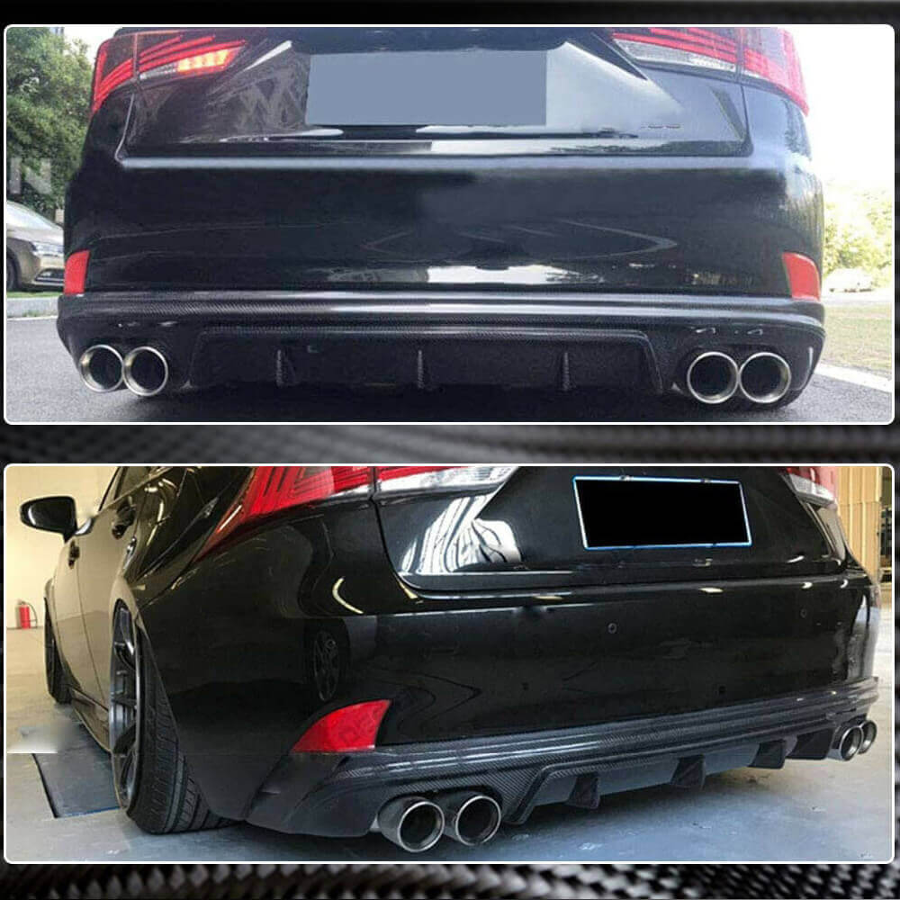 Rear Bumper Diffuser V2 for Base/F-Sport 2013-2016, Carbon for Lexus IS 2013- - image 3