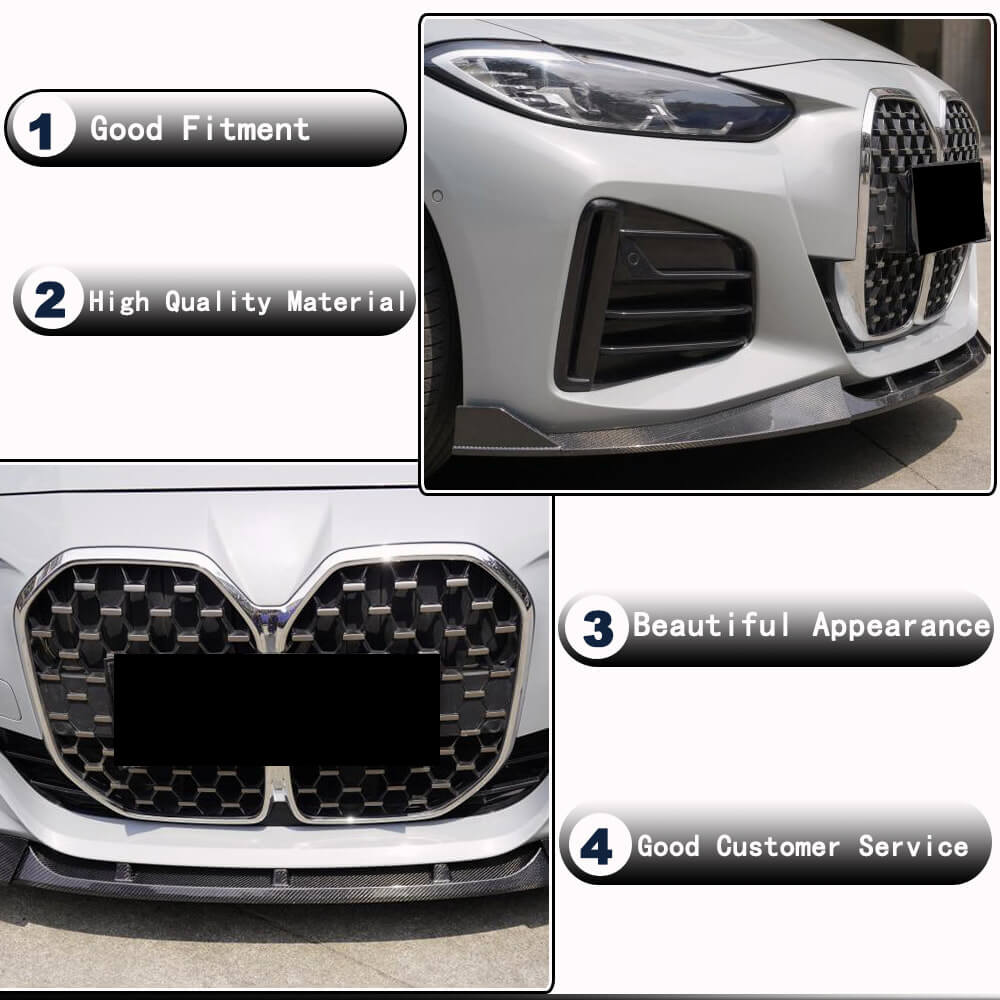 Front Bumper Lip Carbon Fiber V6 (for G26 M-Sport) for BMW 4 series G22/23/26 2020- - image 3