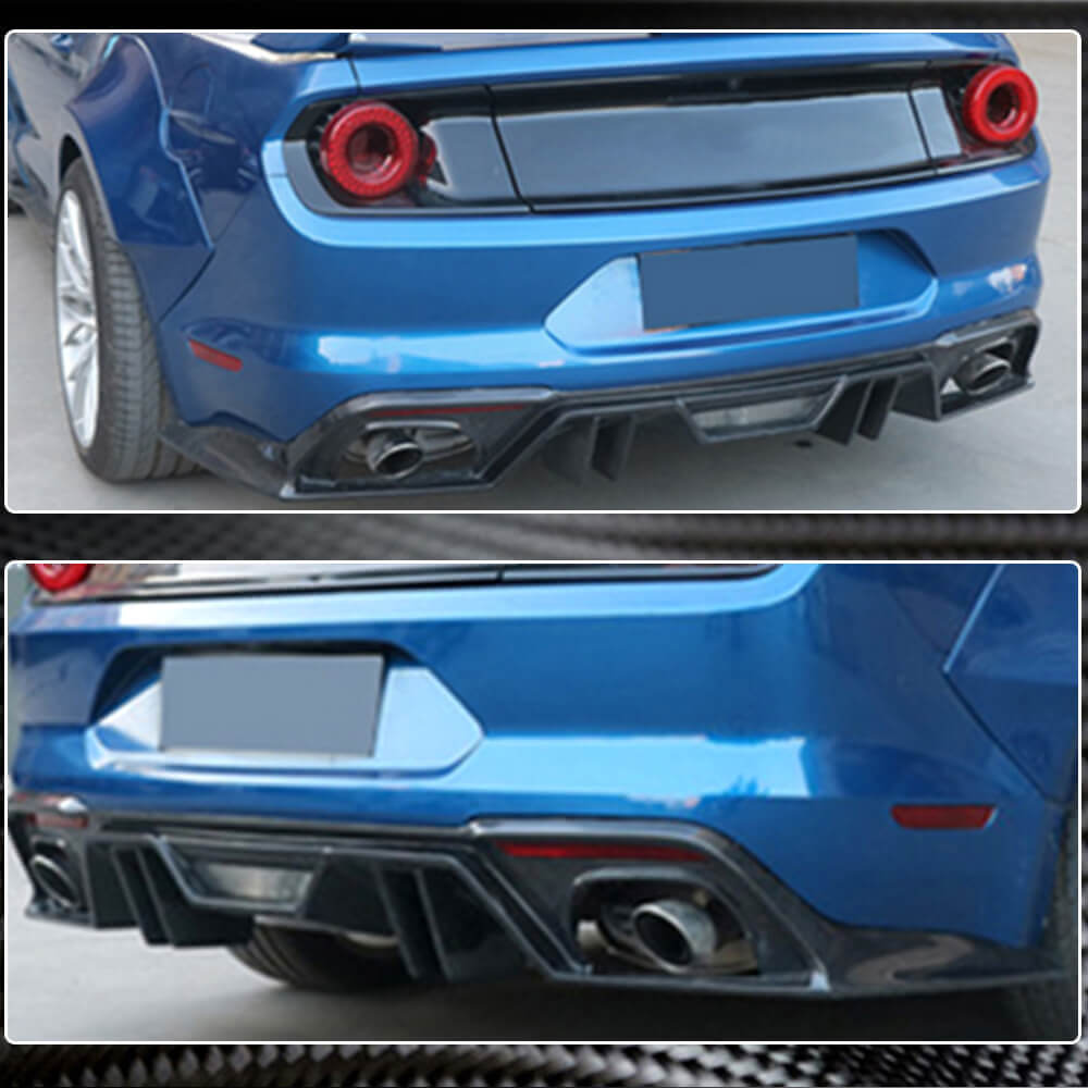 Rear Bumper Diffuser V2 (2015-2017, Carbon) for Ford Mustang 2015-2023 - image 3