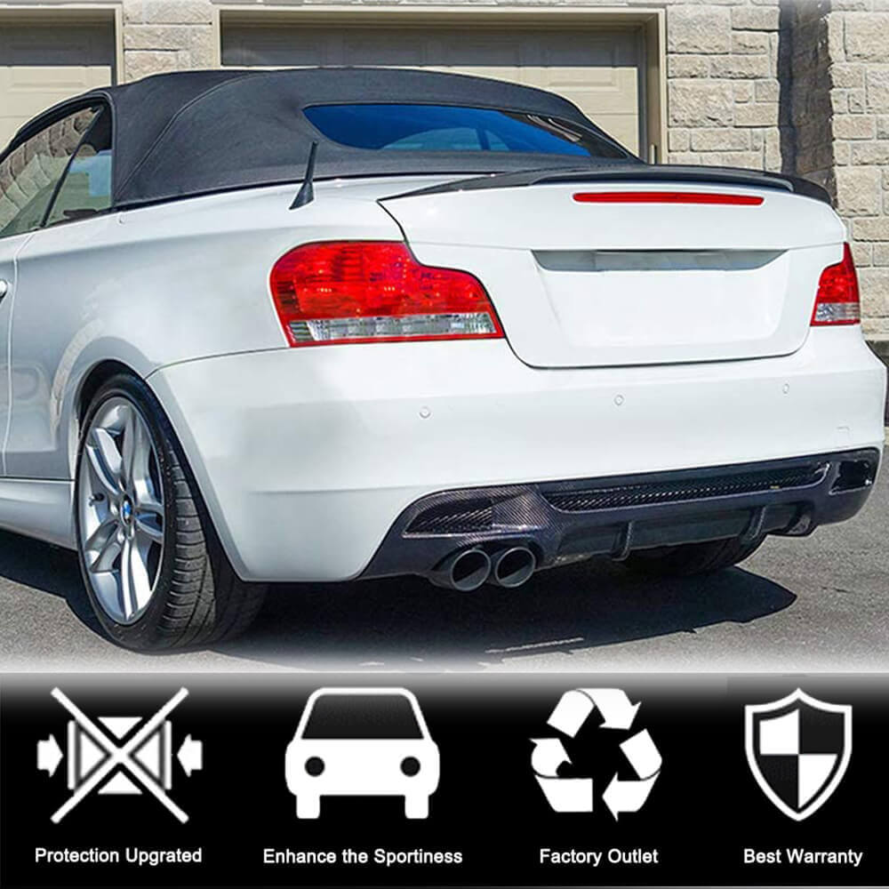 Rear Bumper Diffuser Carbon Fiber V1 (for E82/E88 M Sport) for BMW 1 series E81/82/87/88 2004-2011 - image 3