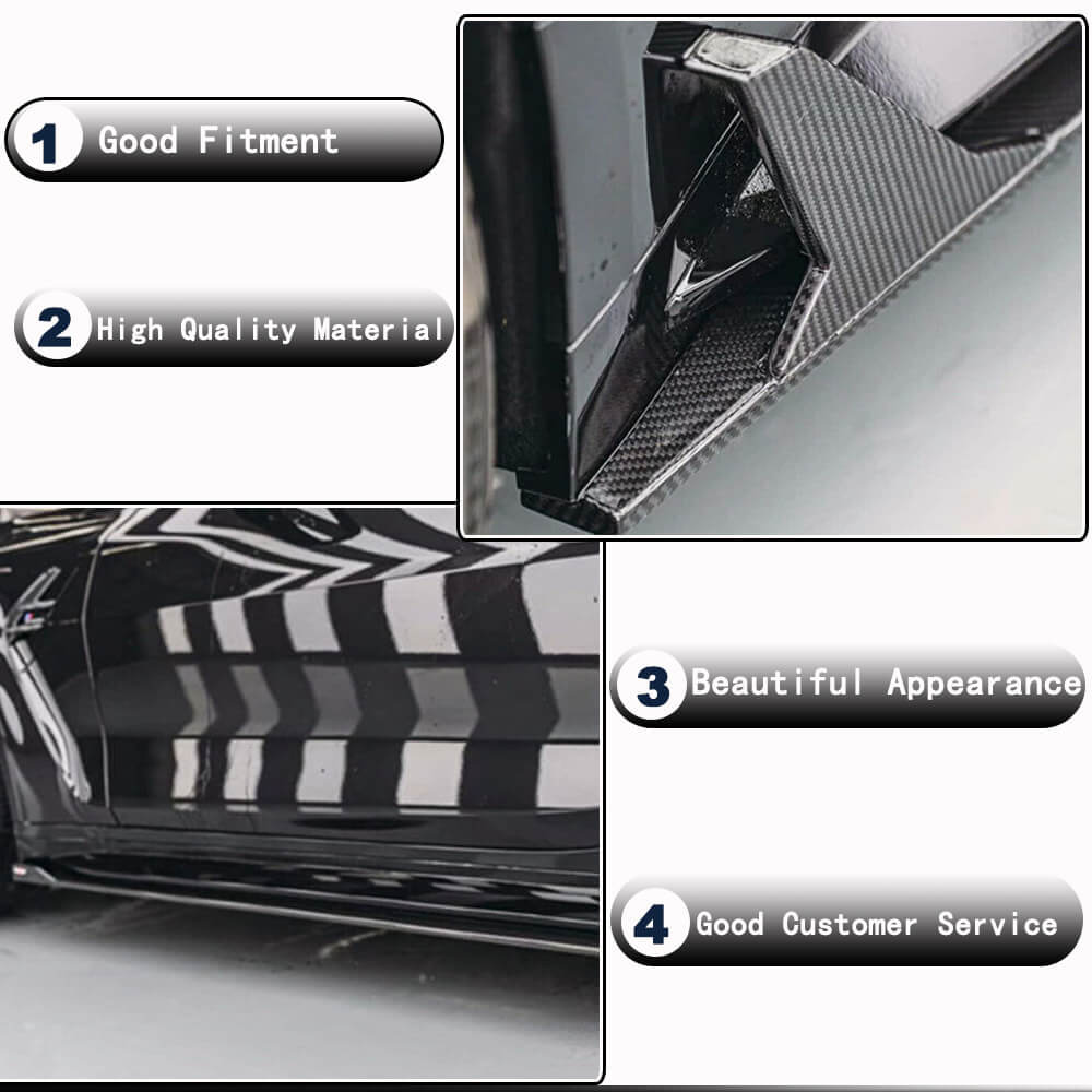 V6 Side Skirt Extensions (for G80, Carbon) for BMW 3 Series G20/21 2018- - image 3