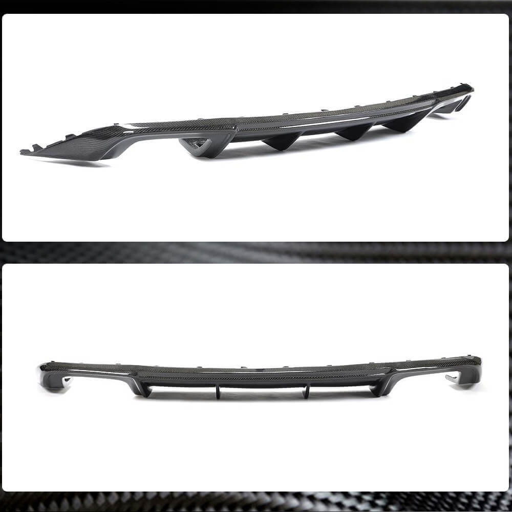 Rear Bumper Diffuser (for Base SD 2017-2020, Carbon) for Audi A3 2012-2020 - image 3