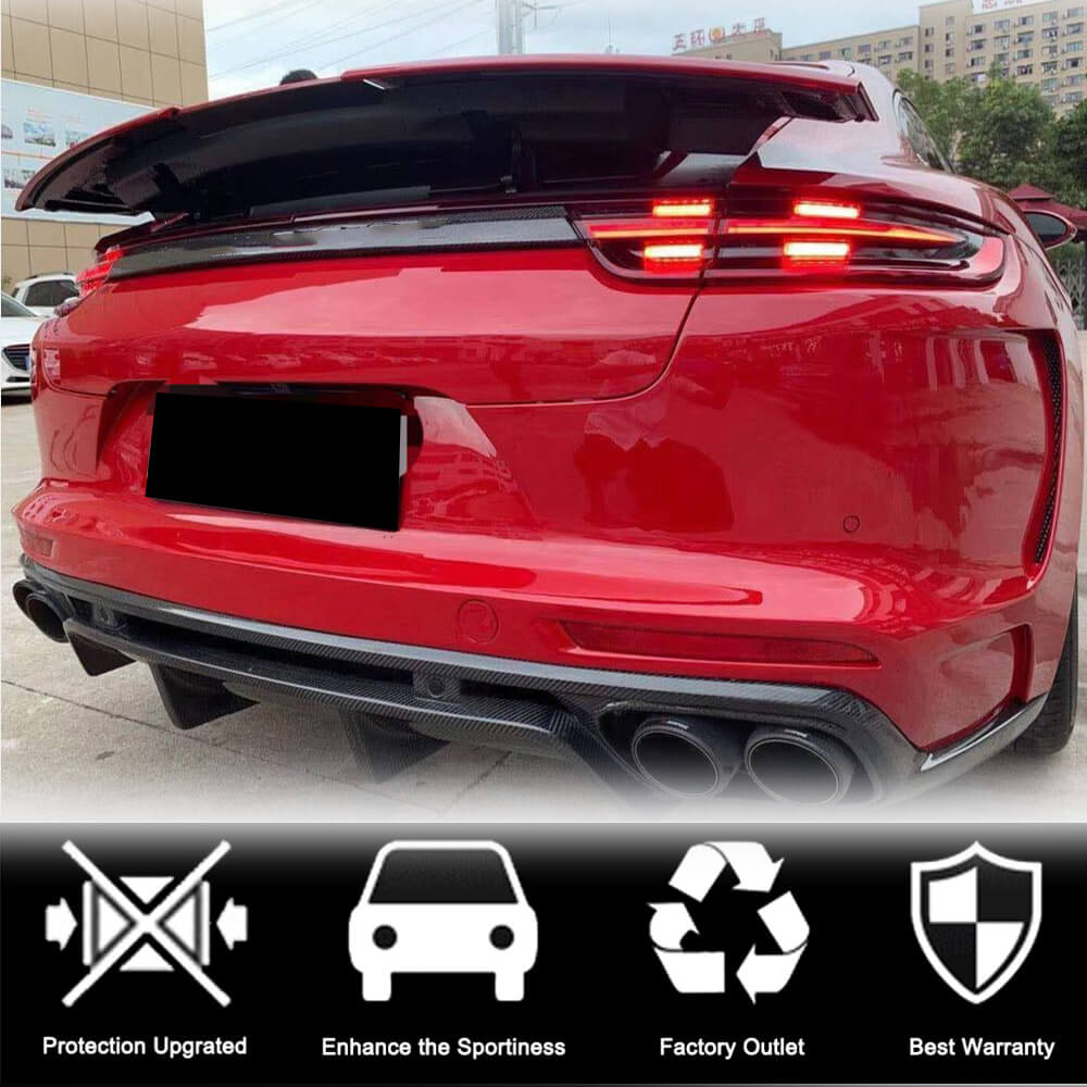 Rear bumper diffuser (2016-2020, Carbon) for Porsche Panamera 2016-2023 - image 3