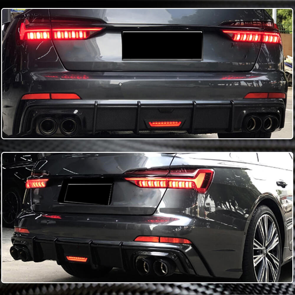 Rear Bumper Diffuser Carbon (for S-Line 2014-2018) for Audi A6 C7 2011-2017 - image 3