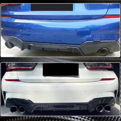 Rear Bumper Diffuser V4 for M-Sport 2018-2022, Carbon for BMW 3 Series G20/G21 2018- - image 3