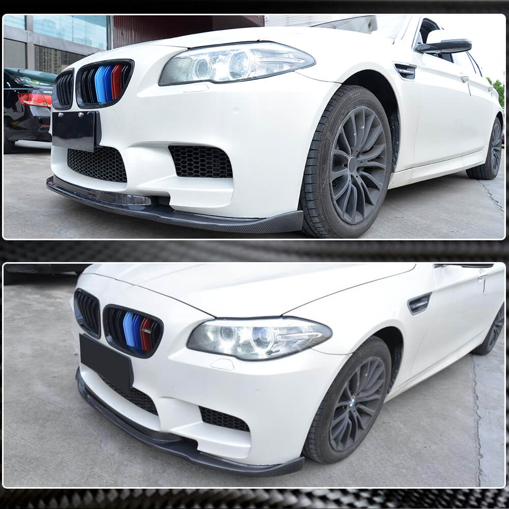 Front Bumper Lip V3 for F10 M5, Carbon for BMW 5 Series F10/F11 2010–2016 - image 3