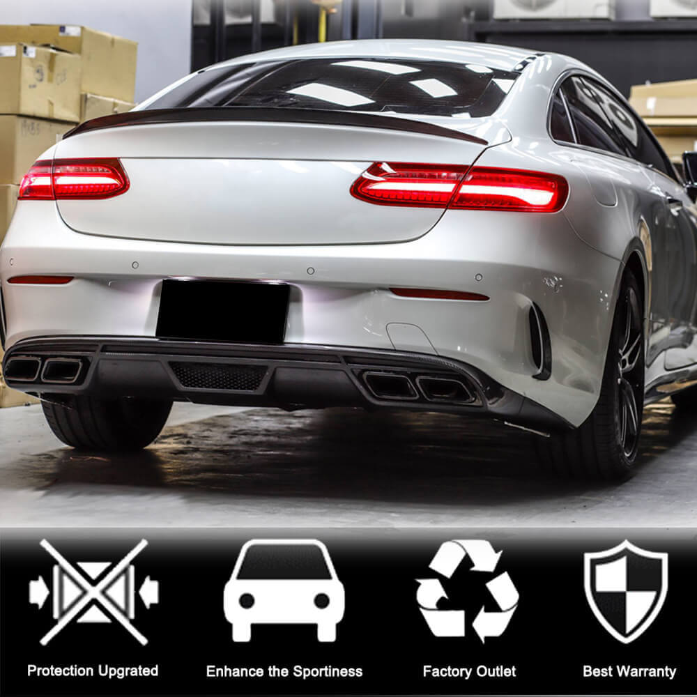 Rear Bumper Diffuser V1 for AMG-Line 2017-2019 Carbon for Mercedes E-class coupe C238 2016-2024 - image 3