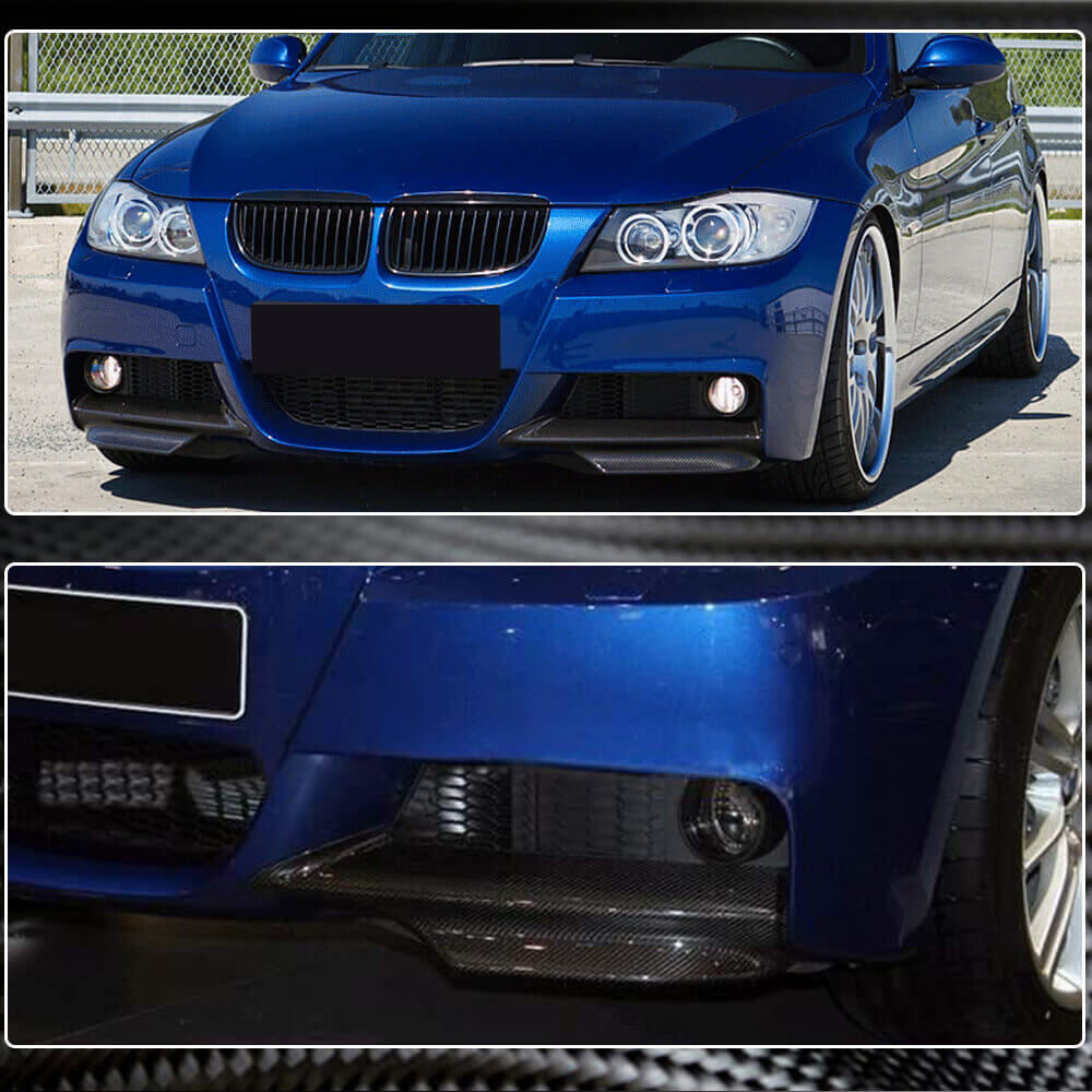 Front Bumper Flaps (for E90 2005-2008 M-Sport, Carbon) for BMW 3 Series E90/E91 2005-2011 - image 3
