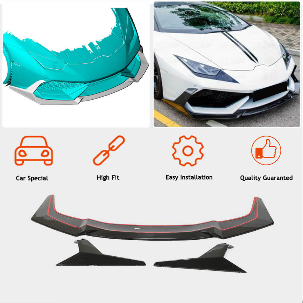 Front Bumper Lip Dry Carbon Fiber for Lamborghini Huracan - image 3