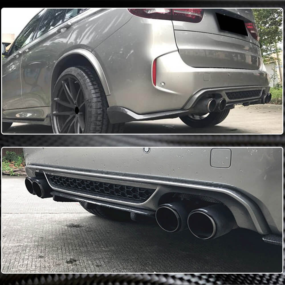 Rear Bumper Diffuser Carbon Fiber V4 (for F85) for BMW X5 F-15 2013-2018 - image 3