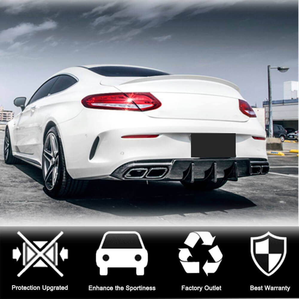 Rear bumper diffuser V1 (for coupe/cabriolet C63 AMG 2015-2019, Carbon) for Mercedes C-class W205 2014-2021 - image 3