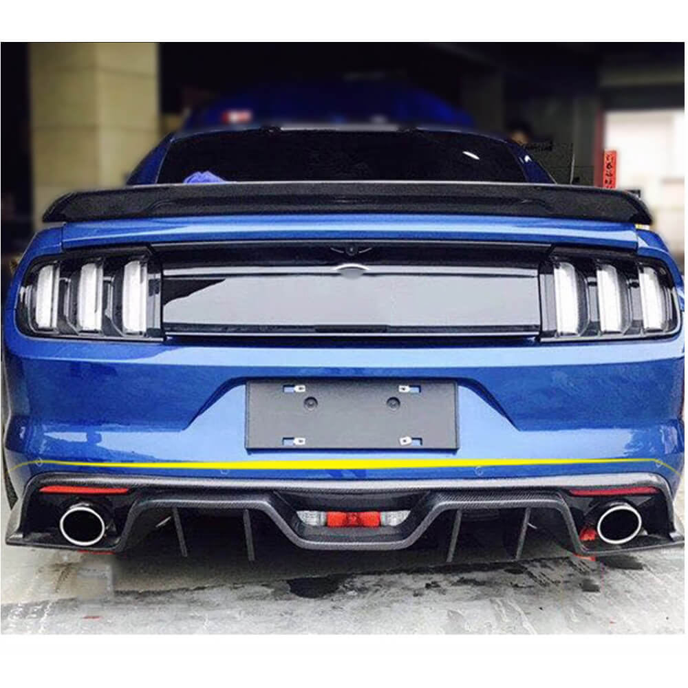 Rear Bumper Diffuser V1 (2018-2021, Carbon) for Ford Mustang 2015-2023 - image 3