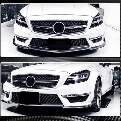 Front Bumper Lip V1 Spoiler (for CLS63 AMG SD 2011-2014, Carbon) for Mercedes CLS C218 2011-2018 - image 3