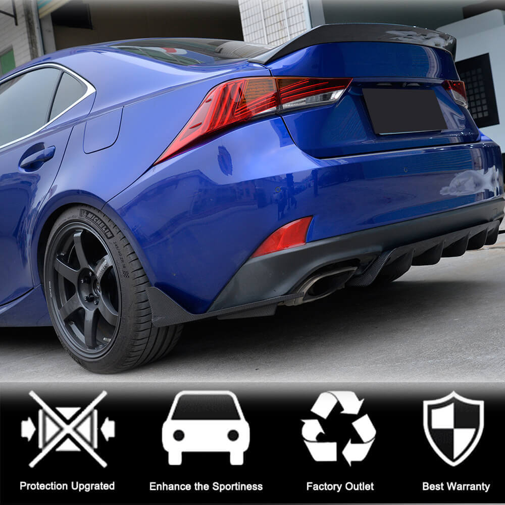 Covers on the rear bumper (for Base/F-Sport 2016-2020, Carbon) for Lexus IS 2013- - image 3