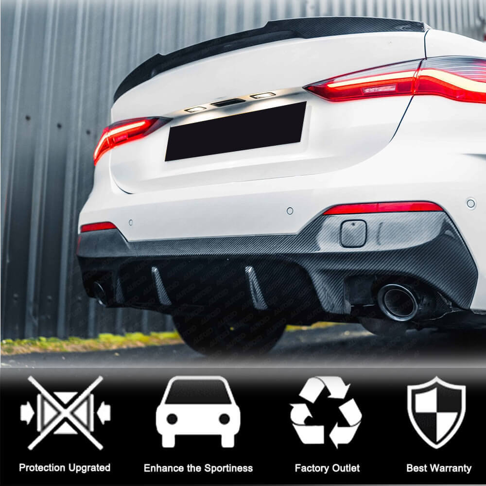 Rear Bumper Diffuser Dry Carbon Fiber V2 (M-Sport) for BMW 4 series G22/23/26 2020- - image 3